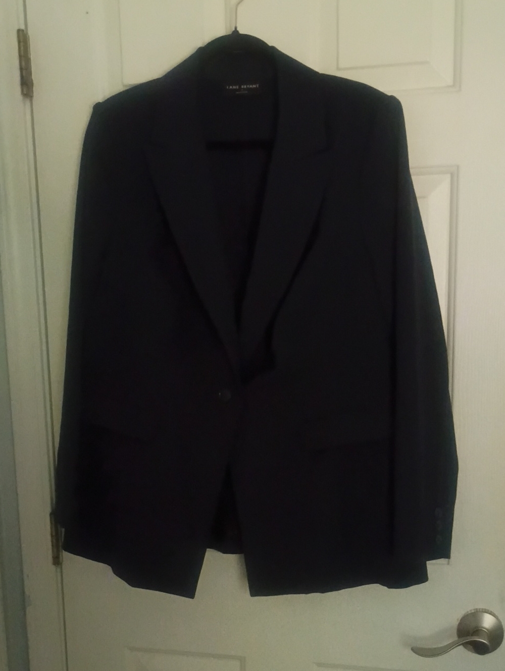 Lane Bryant Black Single-Button Notch Lapel Blazer